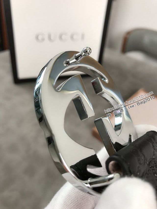 Gucci經典皮帶 古奇雙G拋光腰帶 411924  jjp2068